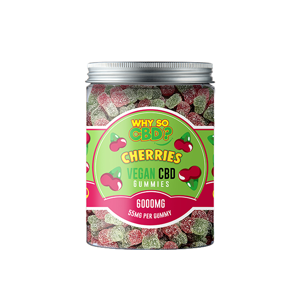 Why So CBD? 6000mg CBD Large Vegan Gummies - Cherries