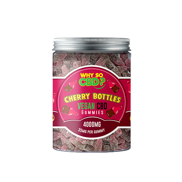 Why So CBD? 4000mg CBD Large Vegan Gummies - Cherry Bottles