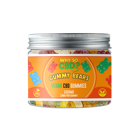 Why So CBD? 1000mg Broad Spectrum CBD Small Vegan Gummies - Gummy Bears
