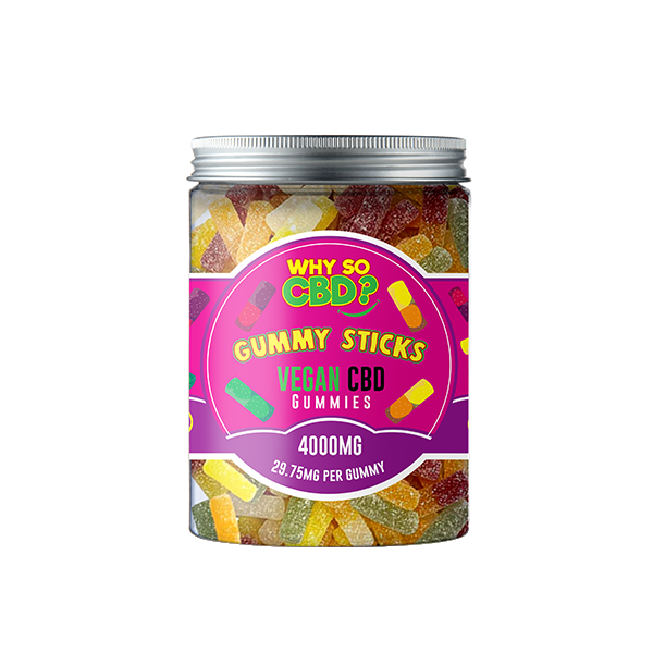 Why So CBD? 4000mg CBD Large Vegan Gummies - Gummy Sticks