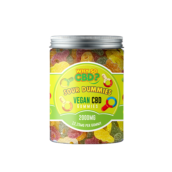 Why So CBD? 2000mg CBD Large Vegan Gummies - Sour Dummies