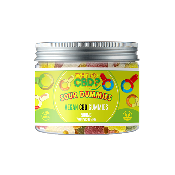 Why So CBD? 500mg Broad Spectrum CBD Small Vegan Gummies - Sour Dummies