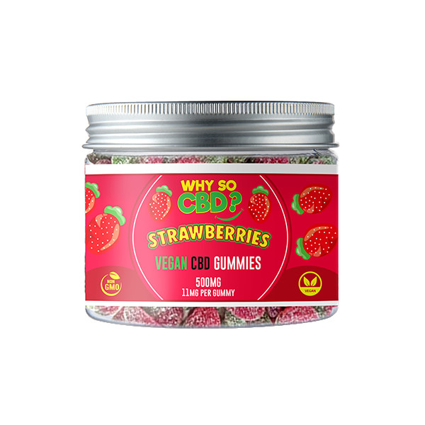 Why So CBD? 500mg Broad Spectrum CBD Small Vegan Gummies - Strawberries