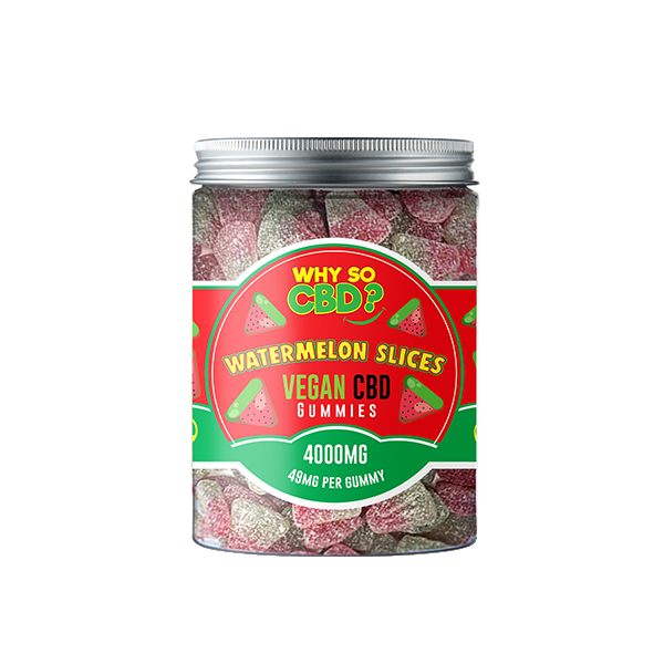 Why So CBD? 4000mg CBD Large Vegan Gummies - Watermelon Slices