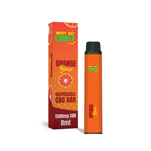 Why So CBD? 1500mg CBD Broad Spectrum Disposable Vape 8ml - Orange Blaze