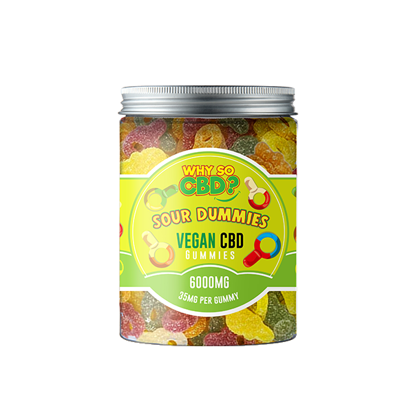 Why So CBD? 6000mg CBD Large Vegan Gummies - Sour Dummies