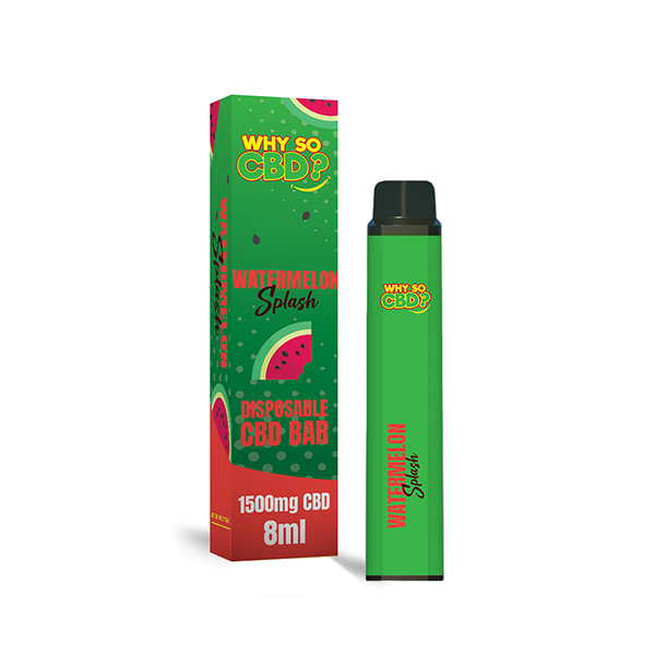 Why So CBD? 1500mg CBD Broad Spectrum Disposable Vape 8ml - Watermelon Splash