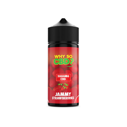 Why So CBD? 3000mg Full Spectrum CBD E-liquid 120ml - Jammy Strawberries