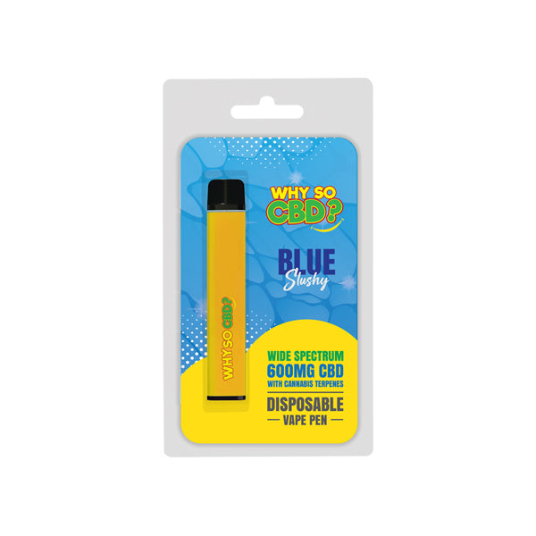 Why So CBD? 600mg Broad Spectrum CBD Disposable Vape Pen - Blue Slushy
