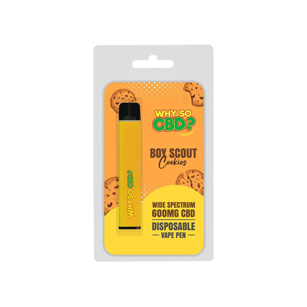 Why So CBD? 600mg Broad Spectrum CBD Disposable Vape Pen - Boy Scout Cookies